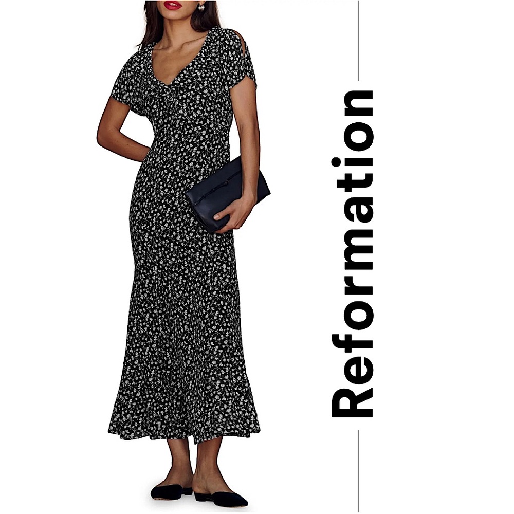 NWT Reformation Talleen Floral Midi Dress, 2 - Picture 4 of 14
